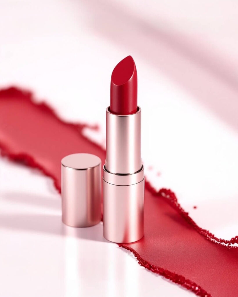 Best red lipstick for all skin tones, featuring a bold classic red shade in a sleek tube
