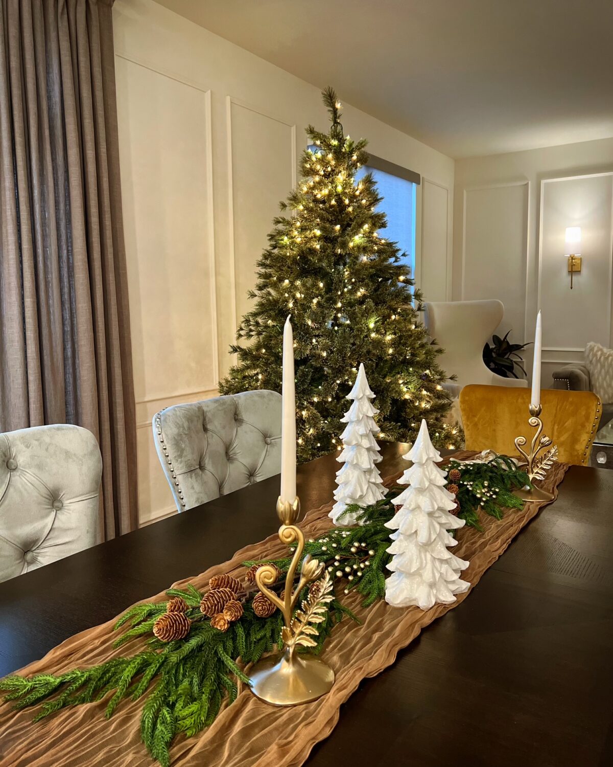 Christmas tree with warm lights