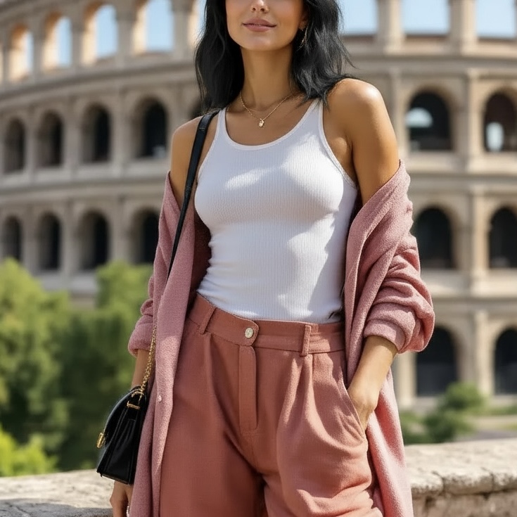 Comfortable Rome Sightseeing Outfit For Summer Travel.